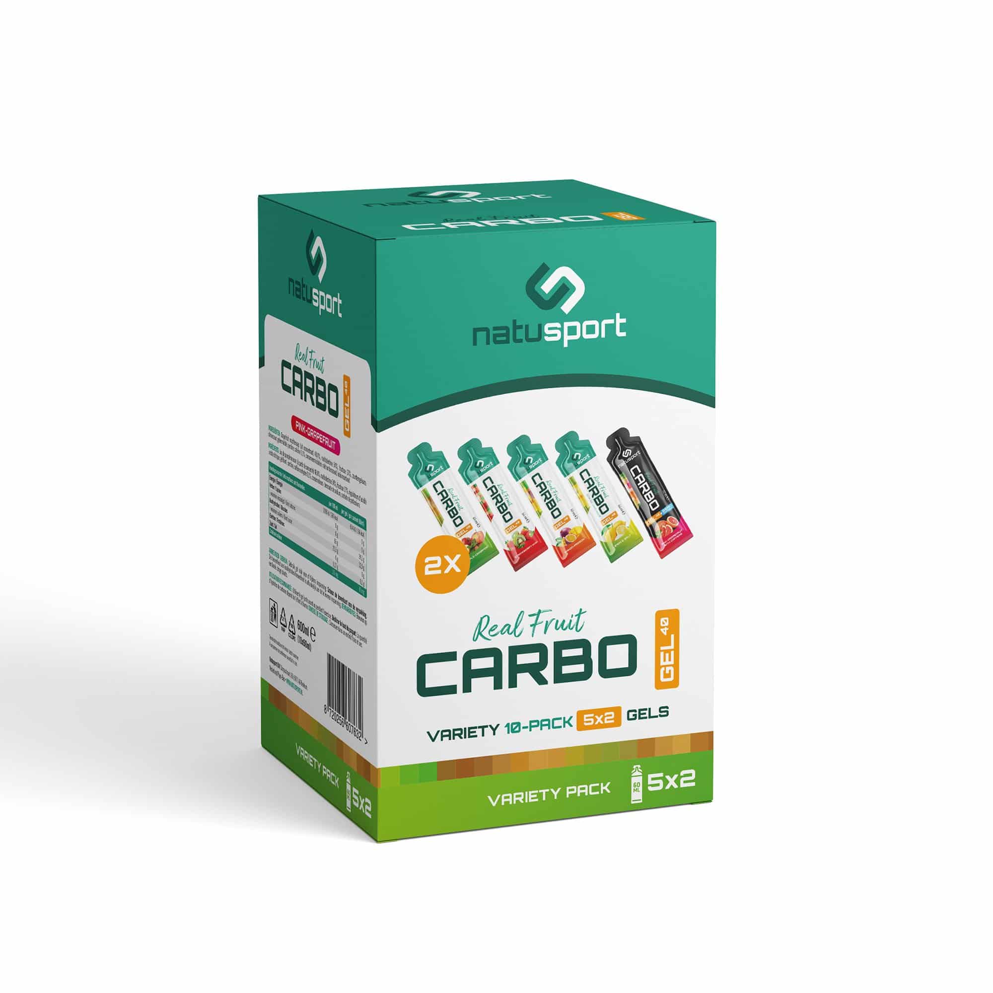 Real Fruit Carbo Gel Variety Pack  – 10 stuks
